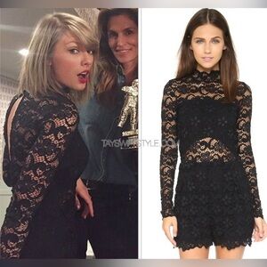 Nightcap By Camilla Fit and Flare Lace Long Sleeve Knee-Length Dress